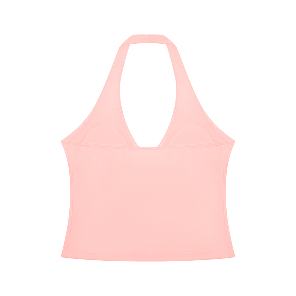 RUCHED HALTER YOGA TANK TOP